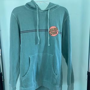 Vintage style turquoise Santa Cruz Hoodie